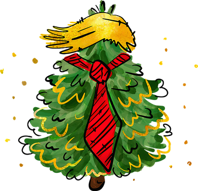Trump Christmas Usa Funny Trump Hair Tree Yupoong Adult 5-Panel Trucker Hat