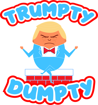 Trumpy Dumpty Funny Donald Trump Brick Wall Kids Long Sleeve Shirt
