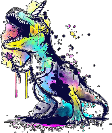 Tie Dye Colorful Trex Dinosaur Kids Long Sleeve Shirt