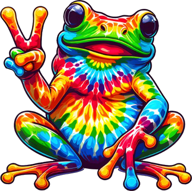 Tie Dye Frog Peace Sign Hippie Kids Long Sleeve Shirt