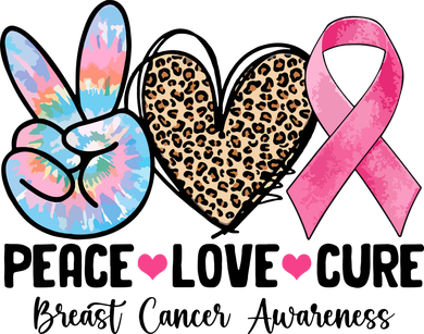Tie Dye Peace Love Cure Pink Ribbon Breast Cancer Awareness Gift Kids Sweatshirt
