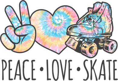 Tie Dye Roller Skating For Teen Girls Peace Love Skate Gift Toddler T-Shirt