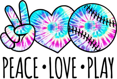 Tie Dye Softball For Teen Girls Peace Love Play Softball Gift Doggie Tank