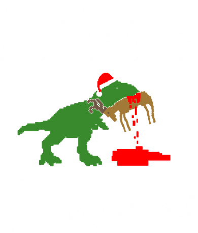 Trex Eating Deer Hunter Ugly Christmas Baby Bodysuit