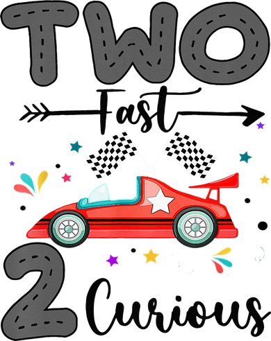 Two Fast 2 Curious Racing 2nd Birthday gift Baby Bodysuit