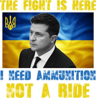 The Fight Is Here I Need Ammunition, Not A Ride Volodymyr Zelensky Ukraine Kids T-Shirt