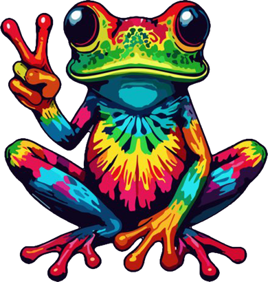 Tiedye Frog Peace Sign Hippie Kids Long Sleeve Shirt