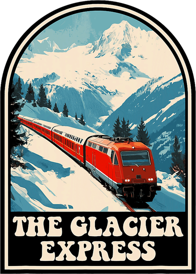 The Glacier Express Switzerland Swiss Train Mountains Winter Golf Towel