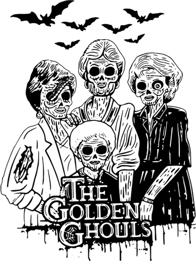 The Golden Ghouls Skeleton Bat Halloween Costumes Women's Long Sleeve Shirt