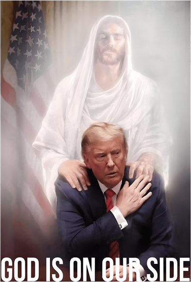 Trump God Is On Our Side Jesus Button