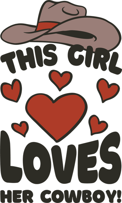 This Girl Loves Her Cowboy Cute Girlfriend Kids T-Shirt