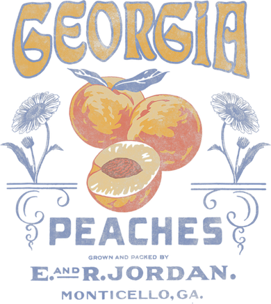 Trendy Georgia Peaches Vintage Poster Baby Bodysuit