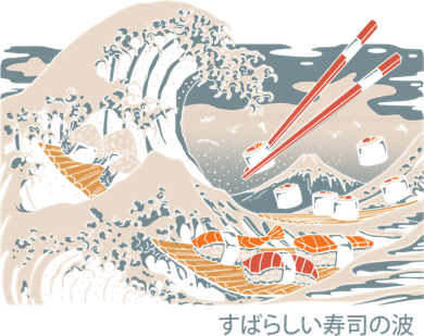 The Great Sushi Wave Tank Top