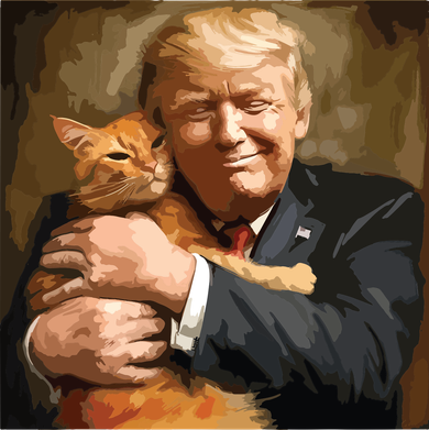 Trump Hugging An Orange Cat 2024 Toddler T-Shirt