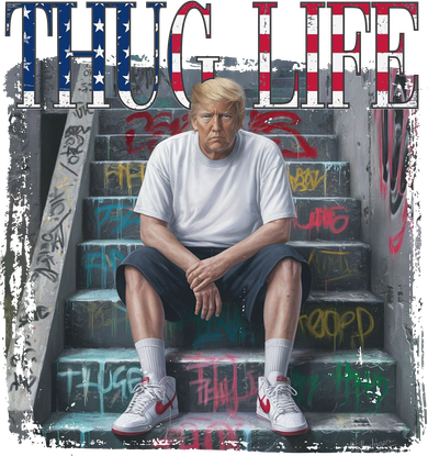 Trump Hip Hop Thug Life America Flag Vote Felon Conviction Hoodie