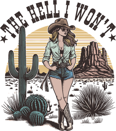 The Hell I WonT  Retro Western Cowgirl Kids T-Shirt