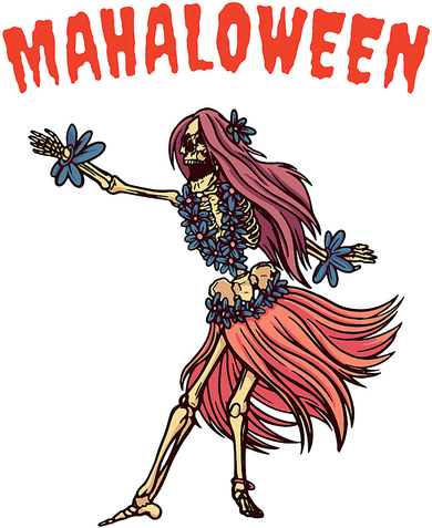 Tropical Halloween Party Mahaloween Hula Long Sleeve Shirt