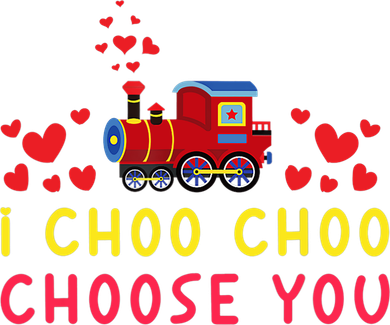 Train I Choo Choo Choose You Valentines Day Hearts Women's Hoodie