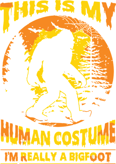 This Is My Human Costume I'm Really A Bigfoot Kids Long Sleeve Shirt