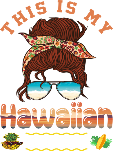 This Is My Hawaiian Gift Luau Aloha Pineapple Messy Bun Funny Gift Toddler Long Sleeve