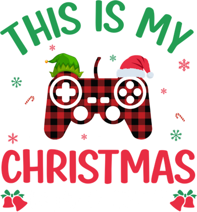 This Is My Christmas Pajama Santa Hat Gamer Video Game Xmas Gift Coaster