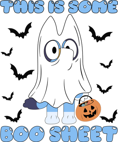 This Is Some Boo Sheet Funny Cute Dog Ghoul Halloween Kids Hoodie