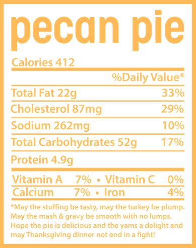 Thanksgiving Pecan Pie Nutrition Facts Bucket Hat