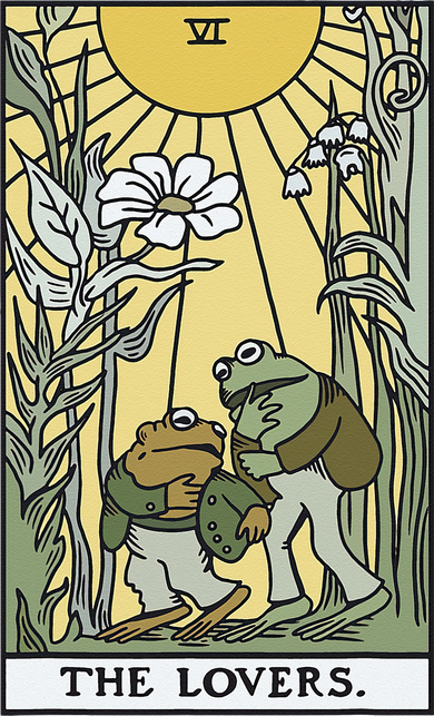 The Lovers Frog Toad Tarot Card Cottagecore Frog Lover Backpack
