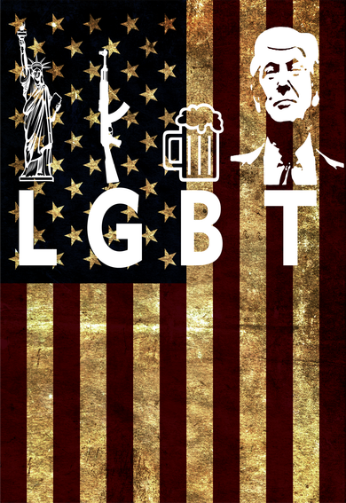 Donald Trump LGBT Liberity Guns Beer Trump USA Flag Women's T-Shirt