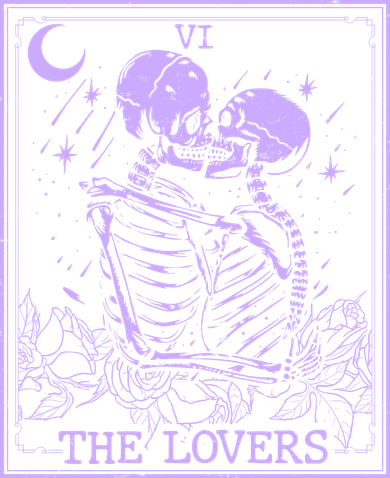 The Lovers Skeleton Tarot Card VI Vintage Halloween Backpack