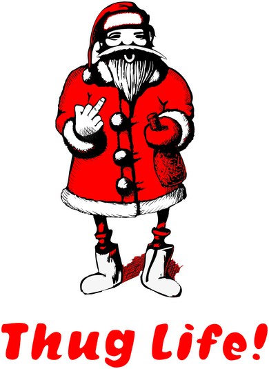 Thug Life Santa Claus Finger Christmas Toddler Hoodie