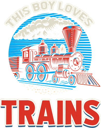 This  loves trains locomotives and wagon! boys train Kids T-Shirt