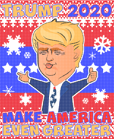 Trump Make America Even Greater Ugly Christmas Sweater Toddler Long Sleeve