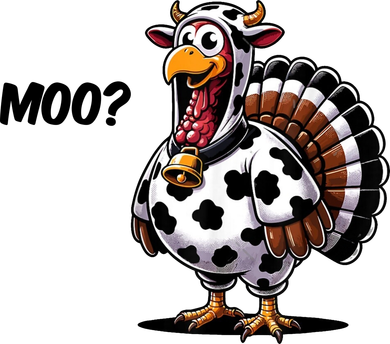 Turkey Moo Cow Funny Thanksgiving Toddler Hoodie