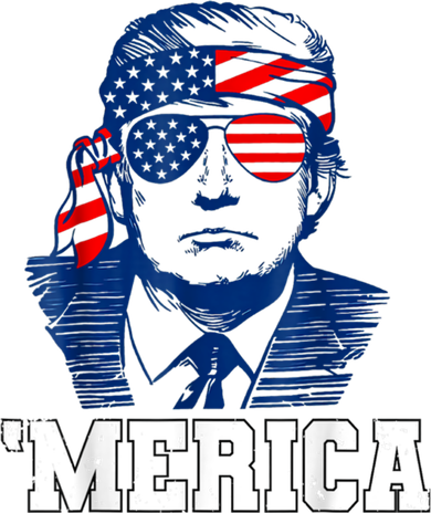 Trump Merica Funny Trump 4th Of July 2024 Sunglasses Us Flag Gift Women's Hoodie