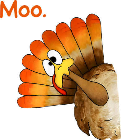 Turkey Moo Funny Thanksgiving Women's T-Shirt