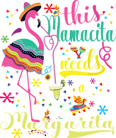 This Mamacita Needs A Margarita Cinco De Mayo Pink Flamingo Women's Long Sleeve Shirt