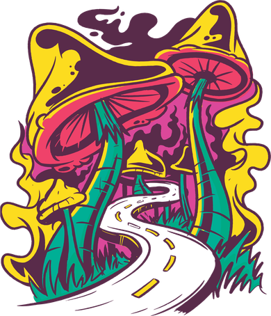 Trippy Mushroom Road Tank Top