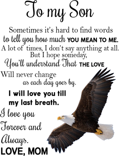 To My Son Eagle Sometimes Its Hard To Find Words Gift From Mom To Son Mousepad