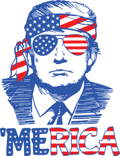 Trump Merica Trump Funny 4th Of July Hooded Wearable Blanket