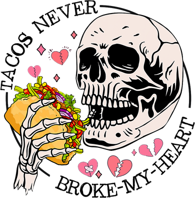 Tacos Never Broke My Heart Valentines Day Skull Tacos Lover Transport Backpack