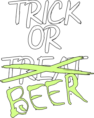 Trick or Beer Funny Halloween Party Toddler Long Sleeve