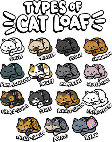 Types Of Cat Loaf Kitten Bread Lover Foodie Cute Pet Cat Hat