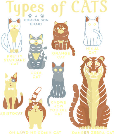 Types Of Cat Funny Comparison Cat Pet Lover Owner Women's Tank Top