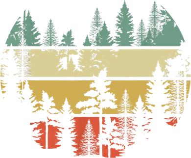 Trees Outdoors Nature Wildlife Retro Forest TShirt Bucket Hat