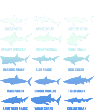 15 Types of Sharks Kids T-Shirt
