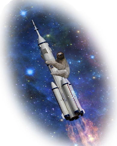 Sloth In Space Rocket ship Baby Bodysuit