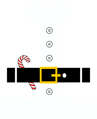 Santa Claus Candy Cane Costume Suit Button