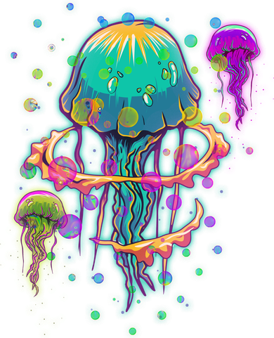 Trippy Psychedelic Colorful Jellyfish Women's T-Shirt