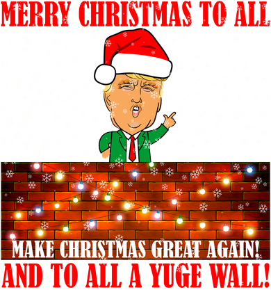Trump Yuge Merry Chrsitmas To All & Build A Wall Coaster